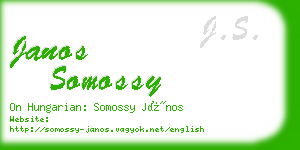 janos somossy business card